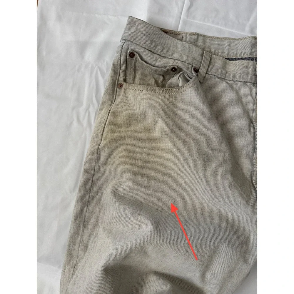 Levis 501 Mens Grey Straight Leg Denim Jeans 42x30 100% Cotton